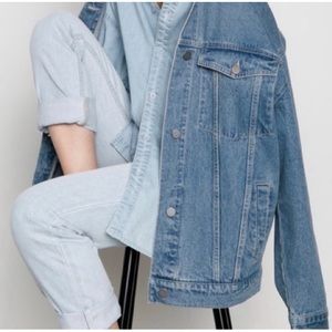 OAK + FORT oversized boyfriend fit denim jacket